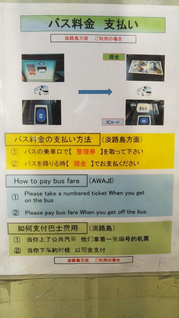 バス停掲示の支払方法